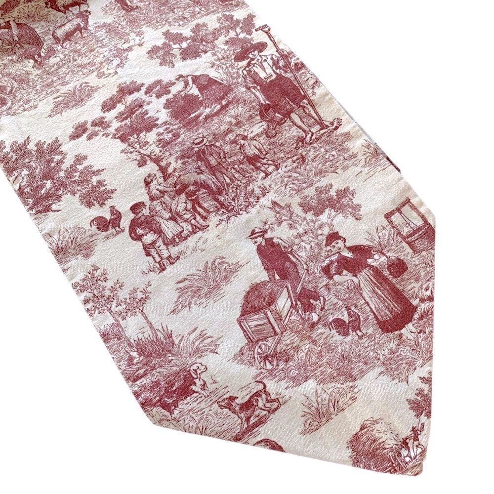 French Country Red Toile Table Runner - Picture 3 of 6